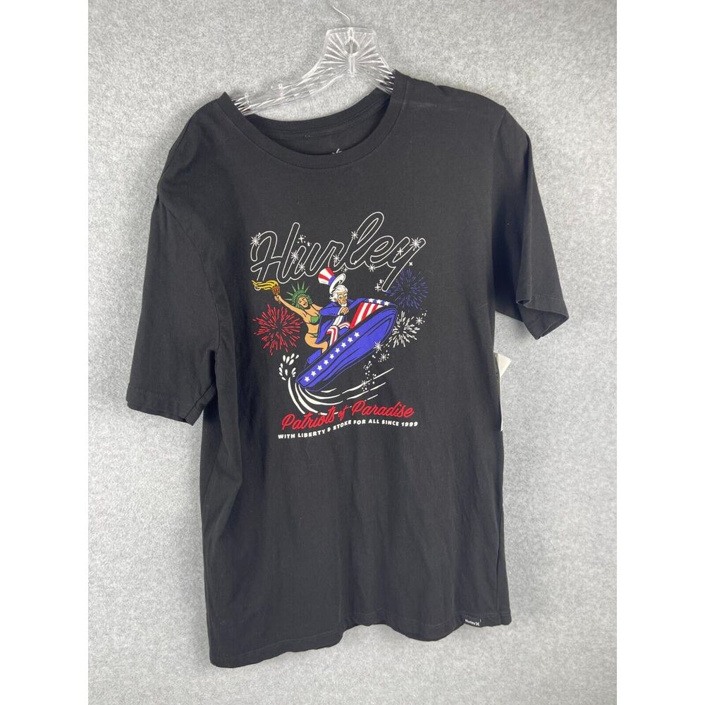 Hurley Patriots of Paradise T Shirt Men's Size S Black Uncle Sam Patriotic NWT